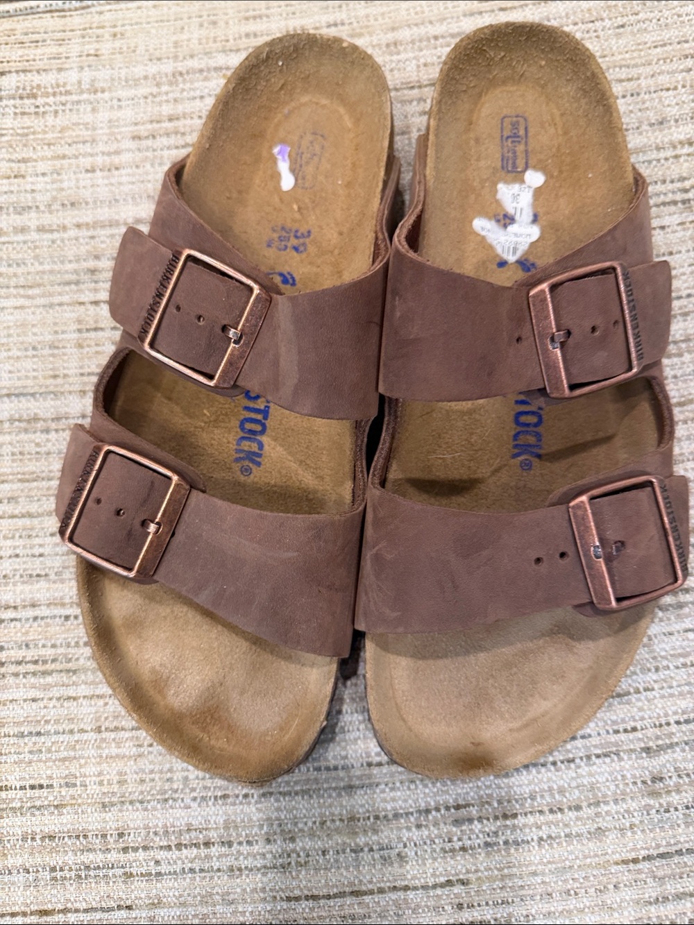 Women’s Birkenstock Brown Double-Buckle Slide Sandals Size 39 - Picture 2 of 11